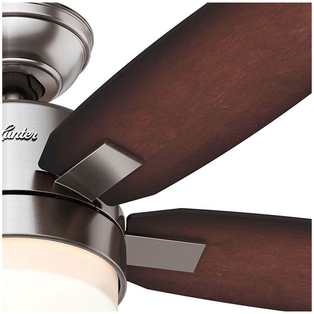 VENTILADOR TECHO 5 ASPAS 54 PULGADAS LED WINDEMERE NIQUEL CEPILLADO 59039 HUNTER