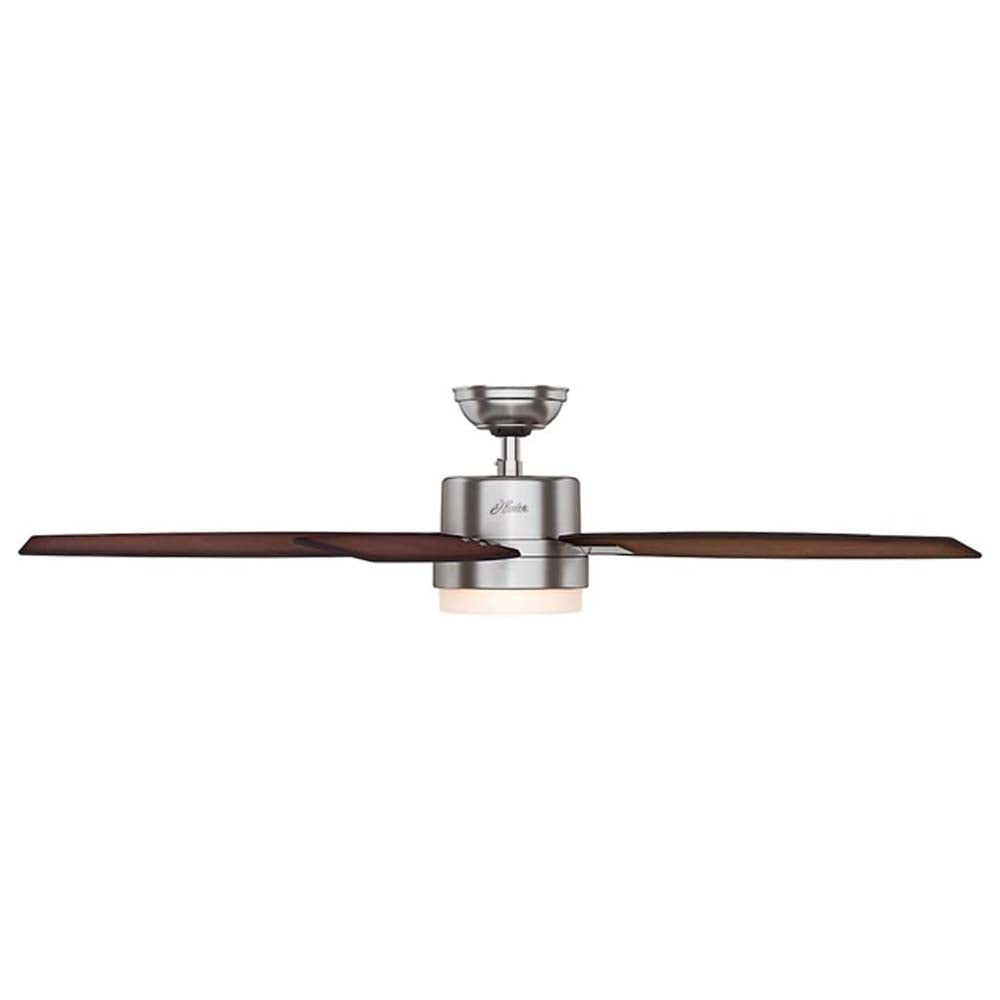 VENTILADOR TECHO 5 ASPAS 54 PULGADAS LED WINDEMERE NIQUEL CEPILLADO 59039 HUNTER