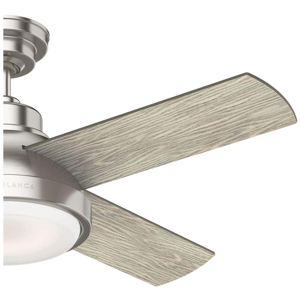 VENTILADOR TECHO 4 ASPAS 44 PULGADAS CON LUZ LED LEVITT COLOR NIQUE CEPILLADO 59436 HUNTER