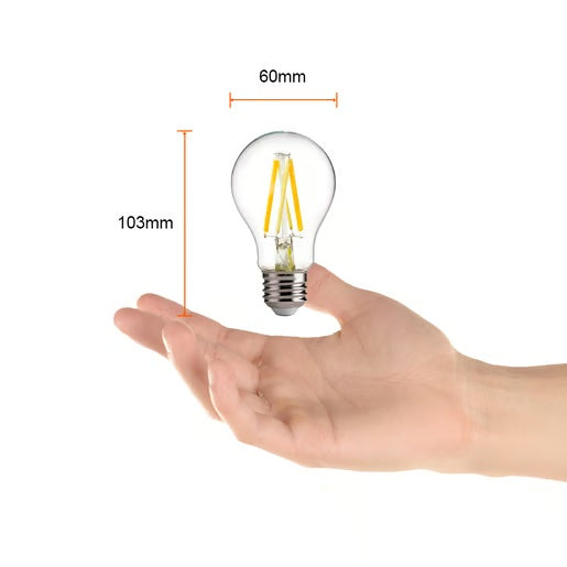FOCO LED INTELIGENTE FILAMENTO A19 WIFI 5.5 W LUZ BLANCA DINAMICA BASE E27 ATENUABLE COMPATIBLE CON APP MOVIL Y ASISTENTES DE VOZ 5A19LEDFV200TCW
