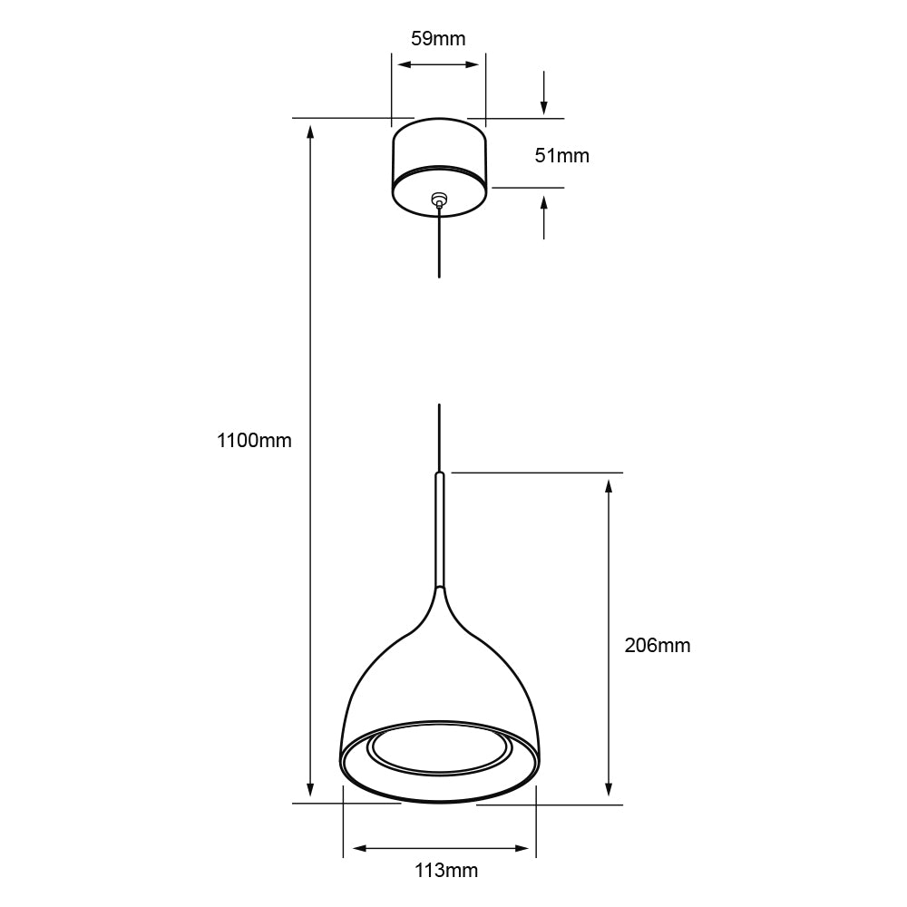 LÁMPARA DE INTERIOR LED TECNOLITE CARINA PARA SUSPENDER 5W LED INTEGRADO *** EXHIBIDO ***
