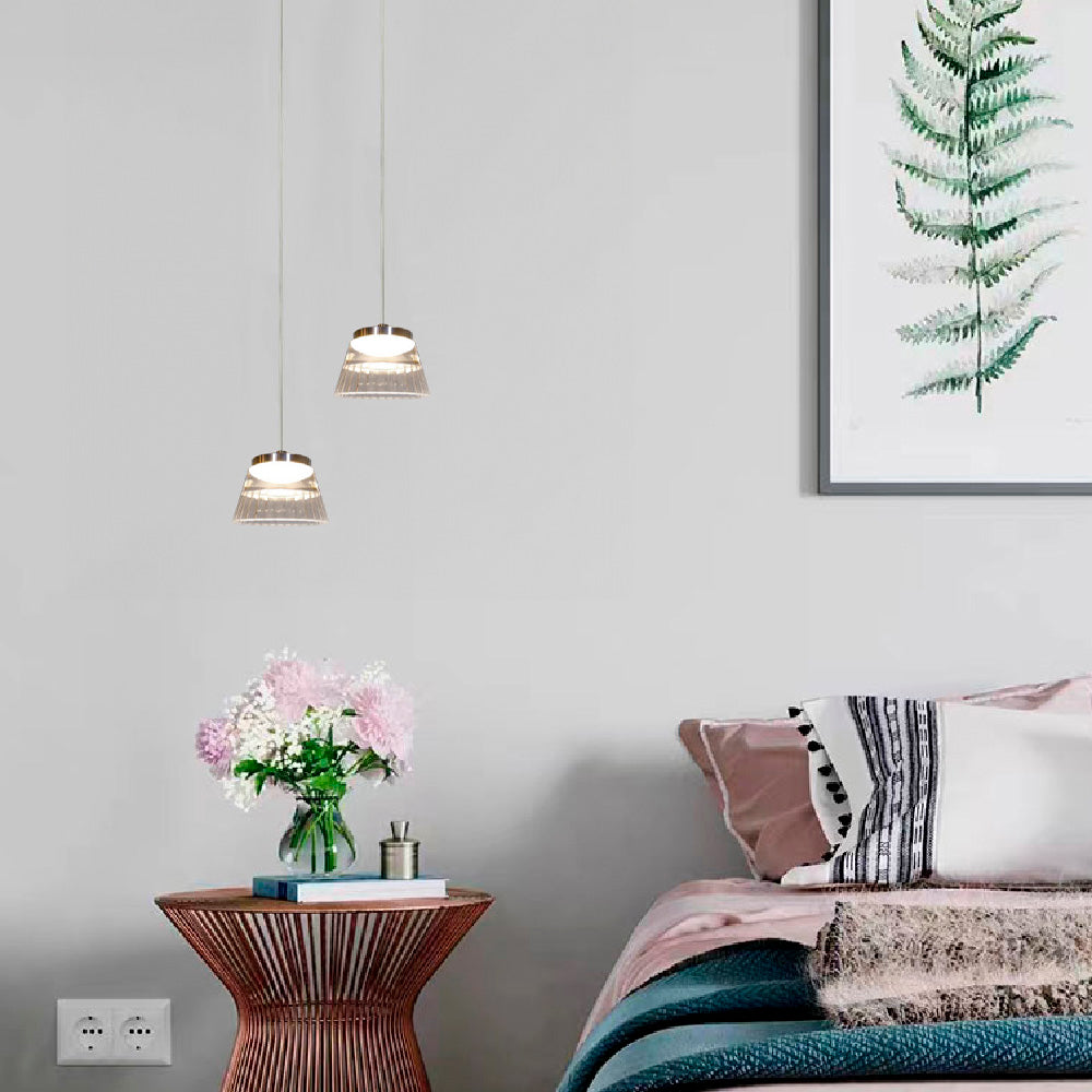 LAMPARA COLGANTE LED ACRILICO 1.50M ALTO 5.5W LUZ CALIDA BRILLANTE NO ATENUABLE