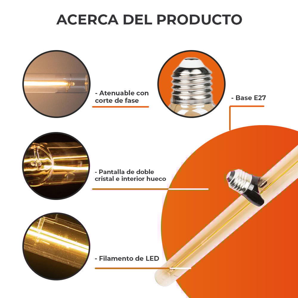 LAMPARA FIL 5W 22K CRI90 E27 DIM