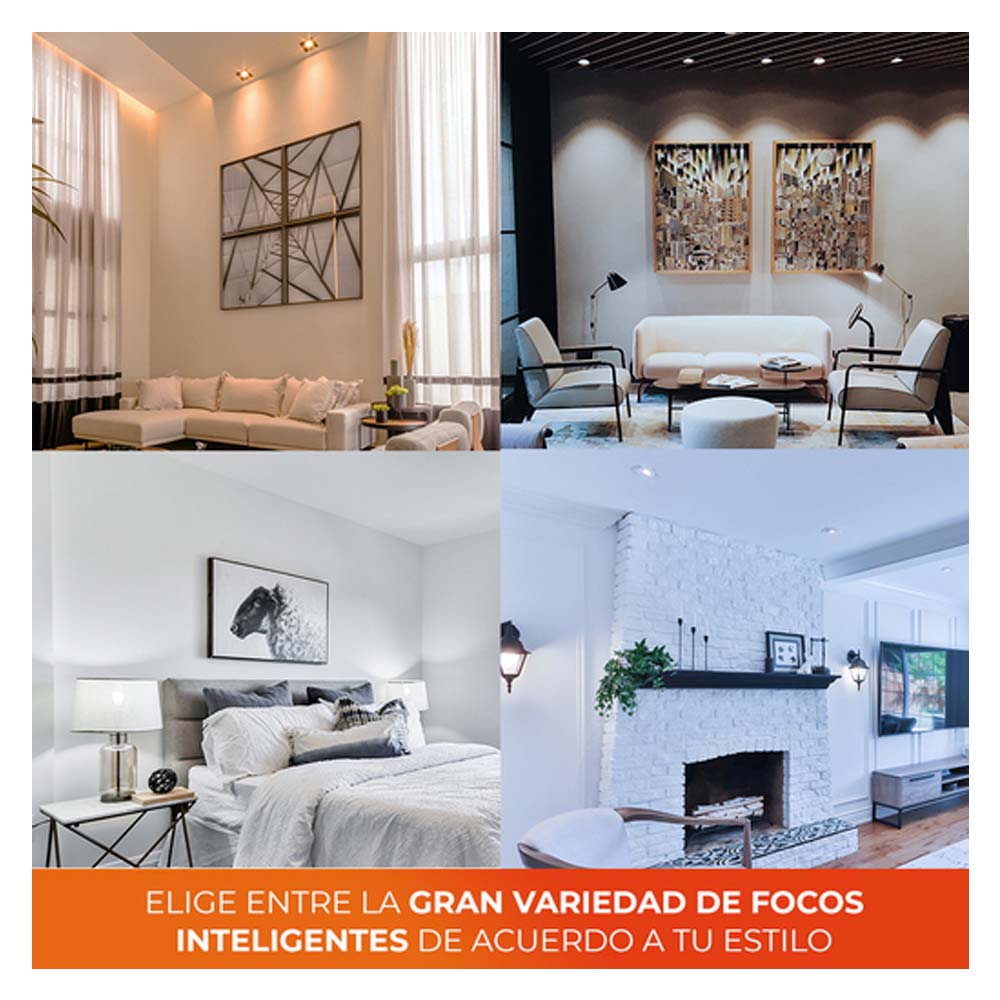 FOCO LED TIPO VELA INTELIGENTE CON FILAMENTO DE 5.5 W CON WIFI COLOR OPACO LUSTER SMART T 5EIC27LEDFFV200TCW TECNOLITE.