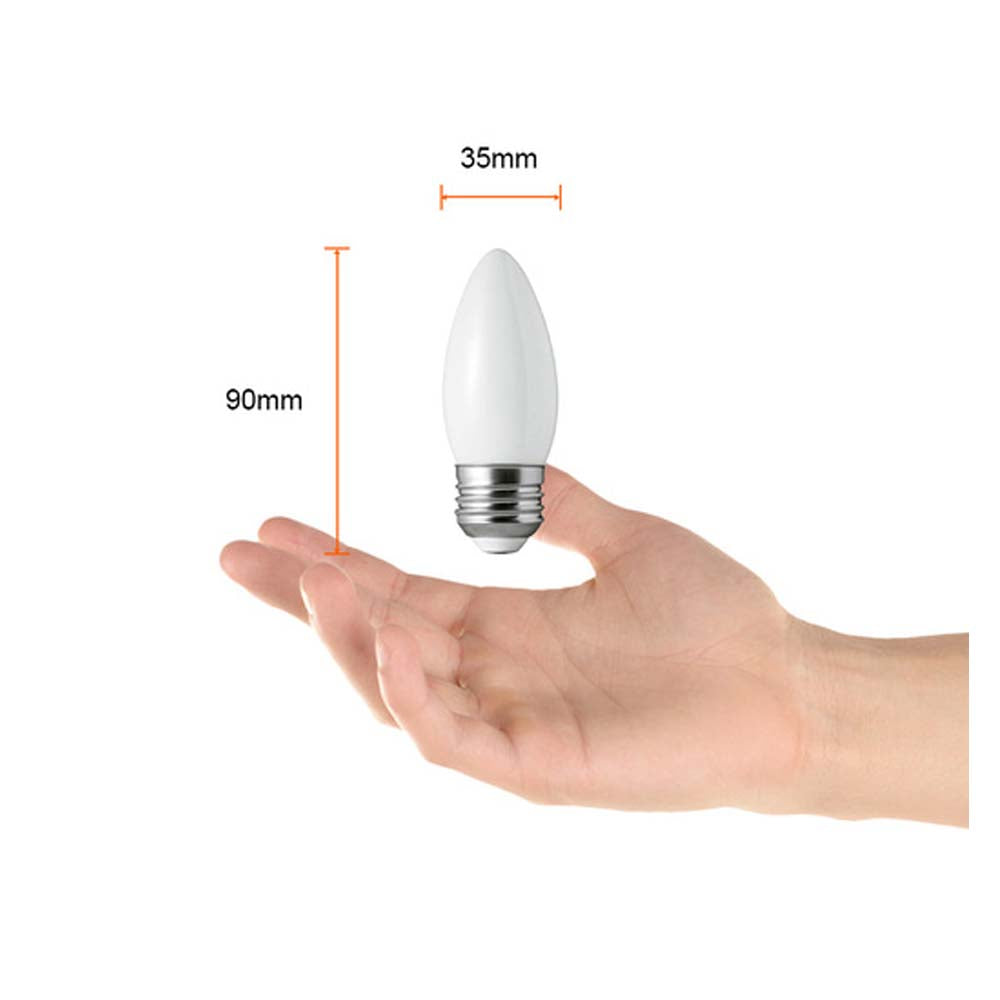 FOCO LED TIPO VELA INTELIGENTE CON FILAMENTO DE 5.5 W CON WIFI COLOR OPACO LUSTER SMART T 5EIC27LEDFFV200TCW TECNOLITE.