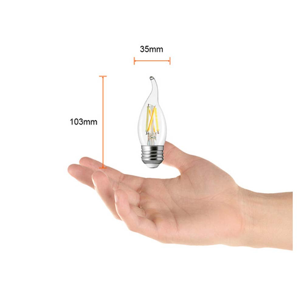 FOCO LED TIPO VELA INTELIGENTE DE 5.5 W CON WIFI COLOR TRANSPARENTE BRIGHT SMART T 5FFE27LEDFV200TCW TECNOLITE