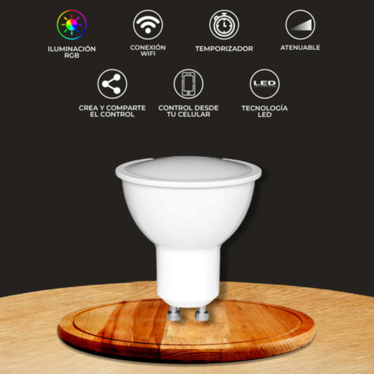 LAMPARA LED GU10 5WRGB BEAM SMART RGB