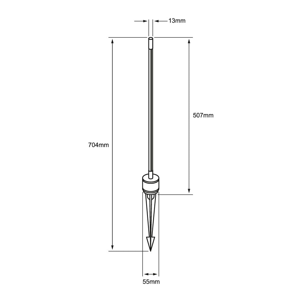 LUMINARIO EXT ESTACA DECORATIVA LED 5W 30K NEGRO