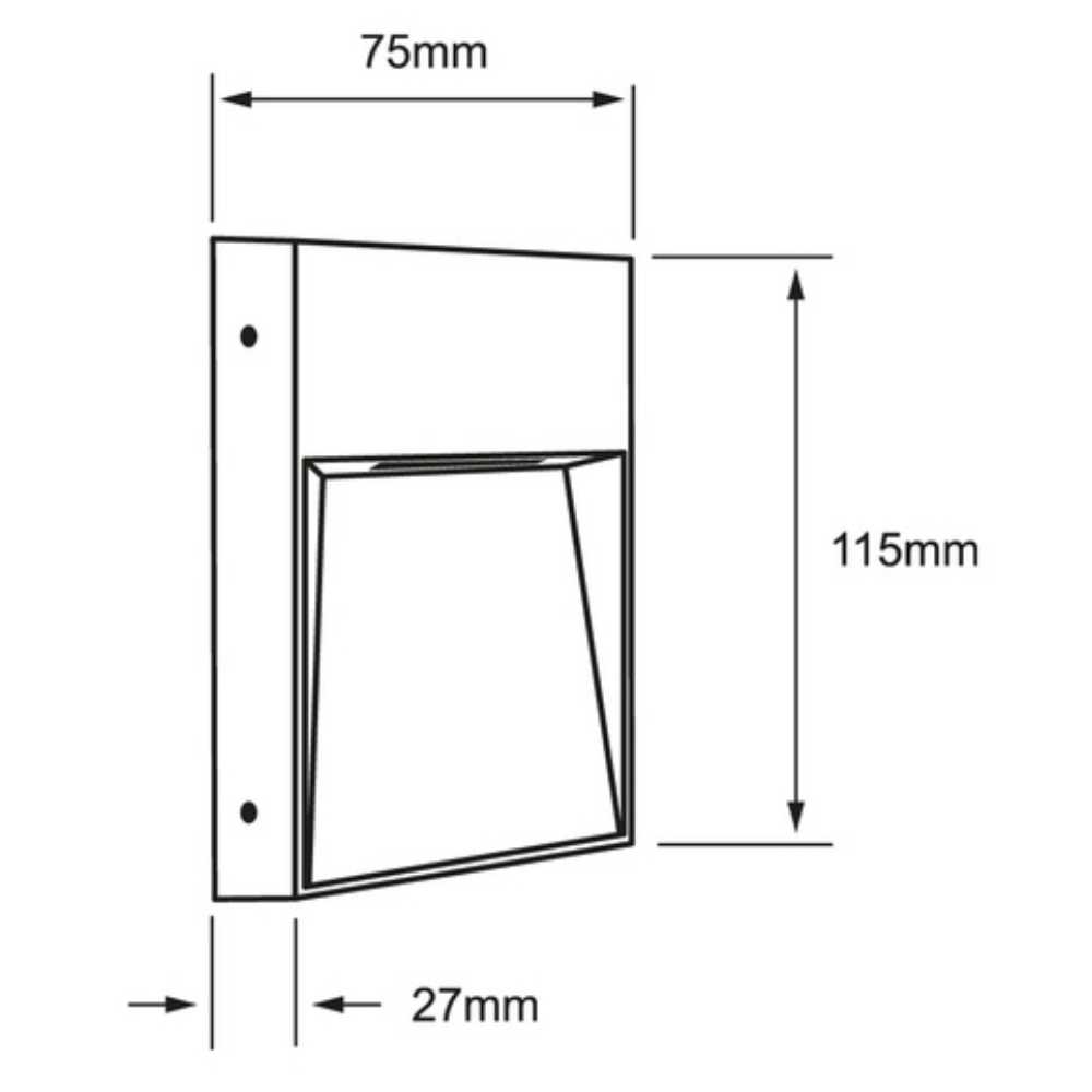 LUZ DE CORTESIA LED SOBREP. MURO 5W/127V. 3000K ALUM. GRIS KAVE IV