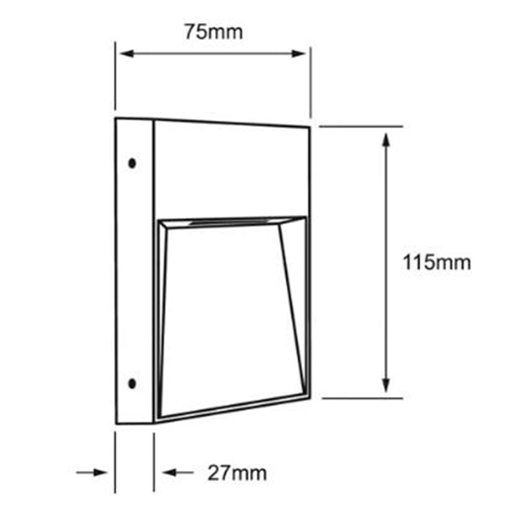 LUZ DE CORTESIA LED SOBREP. MURO 5W/127V. 3000K ALUM. NEGRO KAVE IV