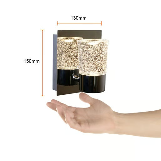 LAMPARA PARED ARBOTANTE CRISTAL LED 5.5W LUZ CALIDA BRILLANTE NO ATENUABLE