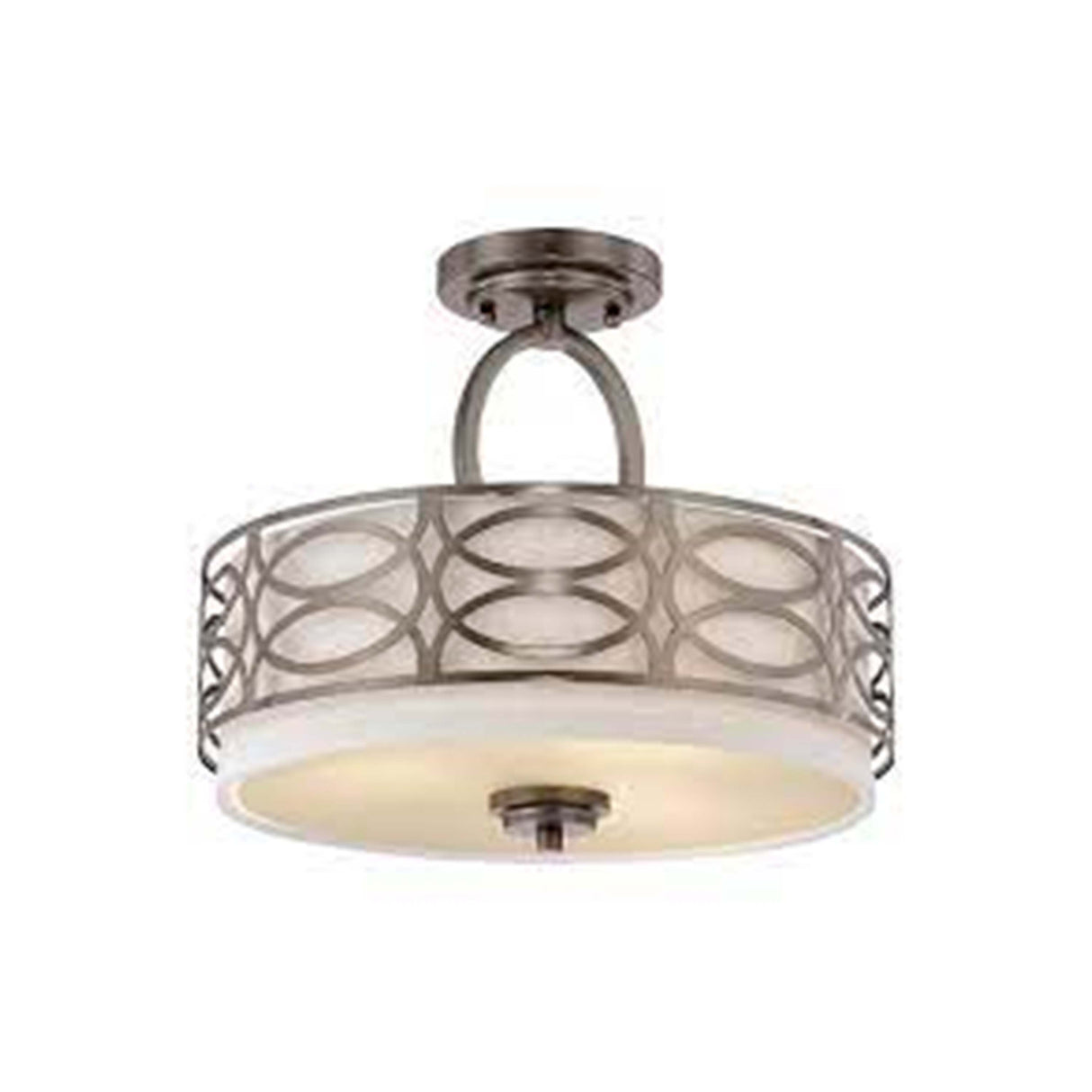 SEMI EMPOTRADO HARLOW 3 LUCES PANTALLA GRIS ACABADO NIQUEL SATCO