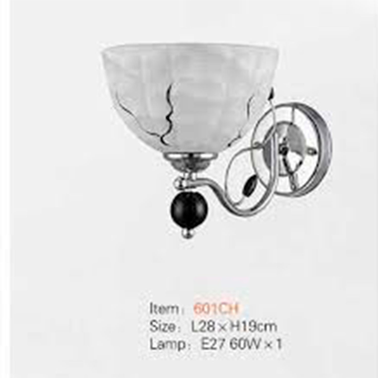 ARBOTANTE GRIETAS CROMADO 1L 280XH190MM E27 1X60W IIDSA *** HA. LUMI ***