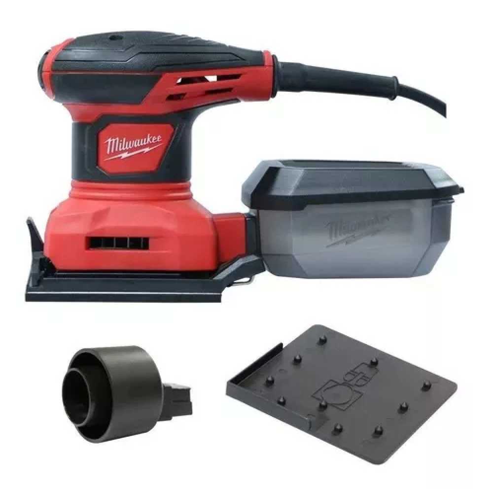 LIJADORA DE PALMA DE LAMINAS 1/4" 14000OPM INCLUYE 1 HOJA ALMOHADILLA PERFORADA CARTUCHO PARA POLVO 1 LIJA GRANO 150 1 LIJA GRANO 100 MILWAUKEE *** OFRECER LO914 ***
