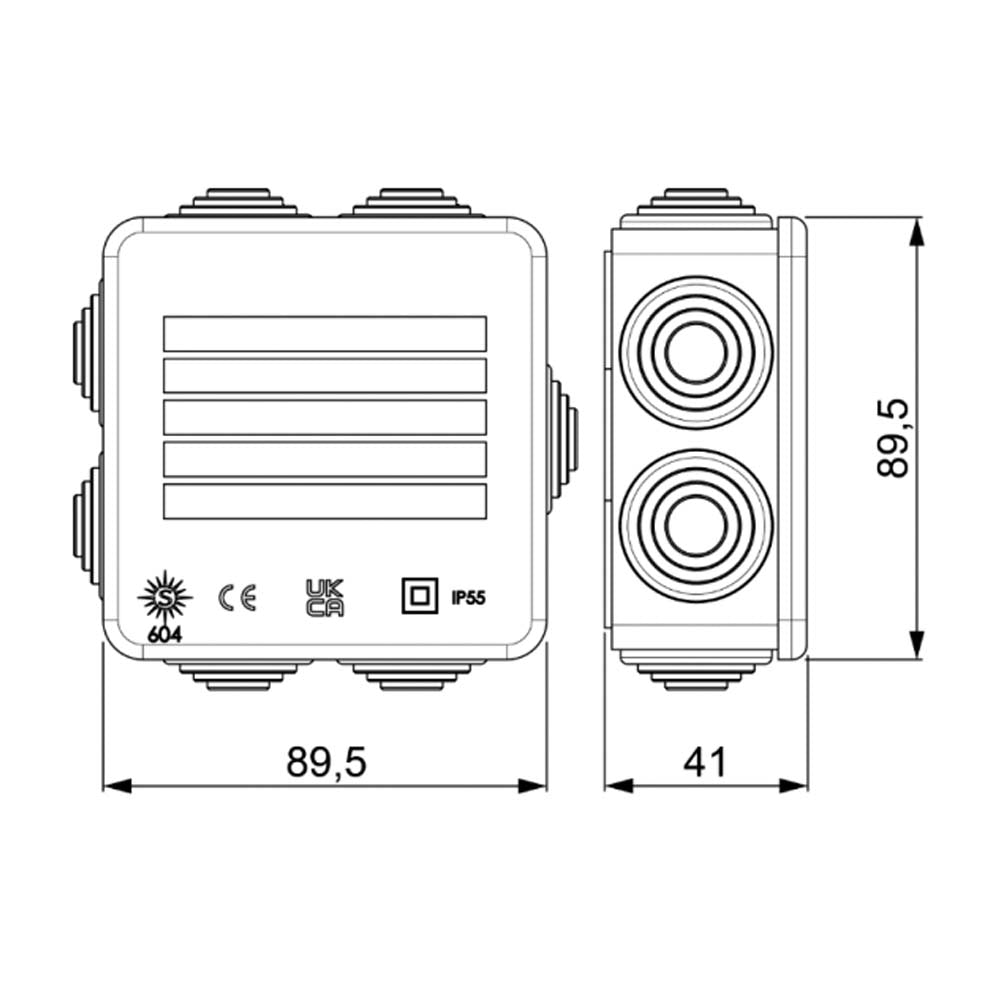 CAJA ESTANCA CONCONOS IP55 IK08 80X80X35 SOLERA *** OFRECER WDC0808P ***