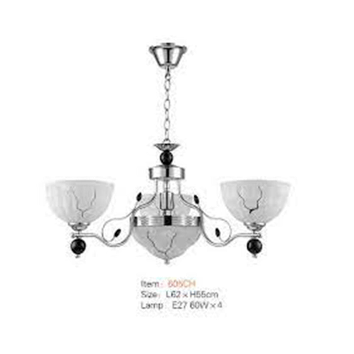 605CH CANDIL GRIETAS CROMADO 3L620XH550MME27 4X60W IIDSA