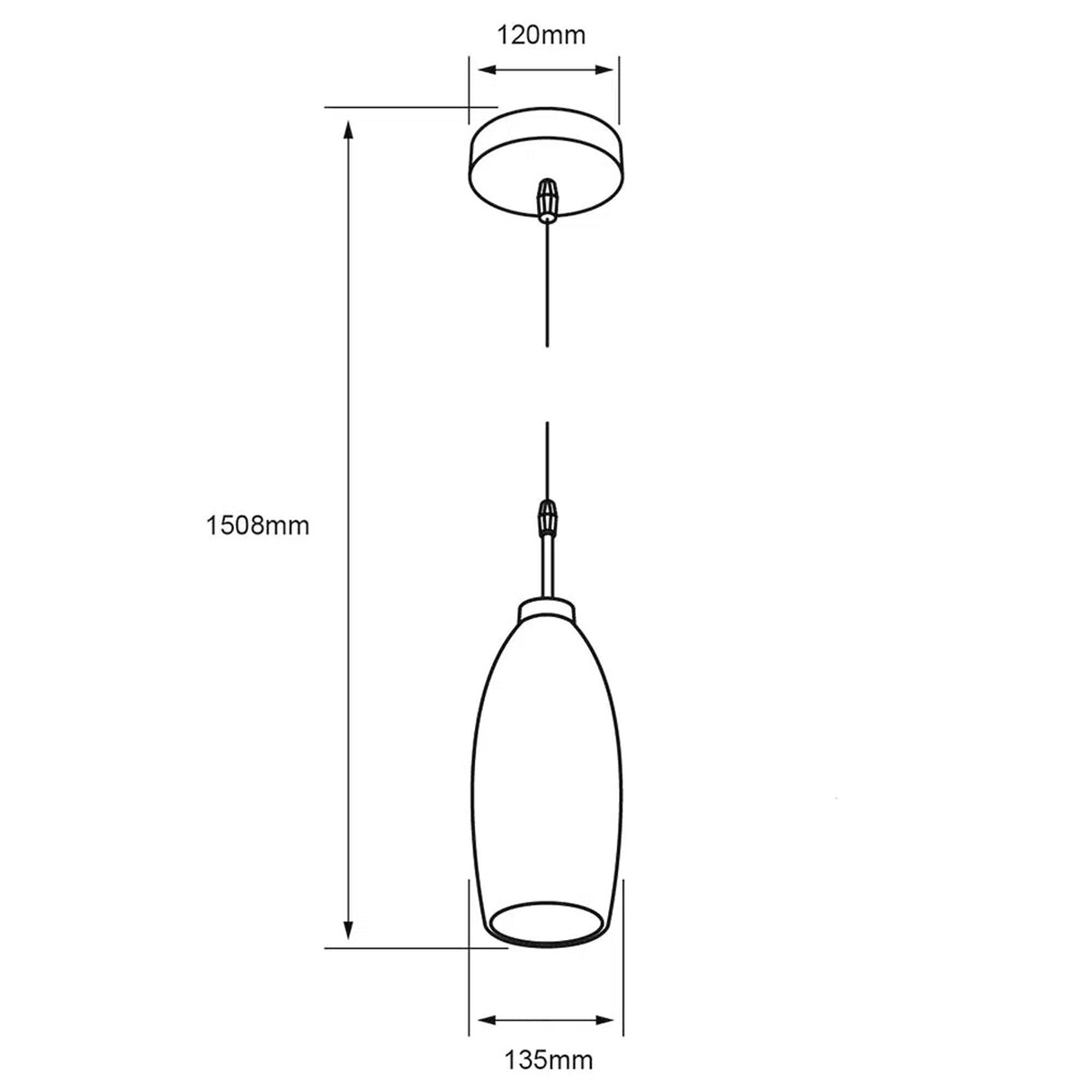 COLGANTE DE CRISTAL MARUK TECNOLITE 1.50 METROS DE ALTURA POTENCIA MÁXIMA 60W BASE E27 NO INCLUYE FOCO
