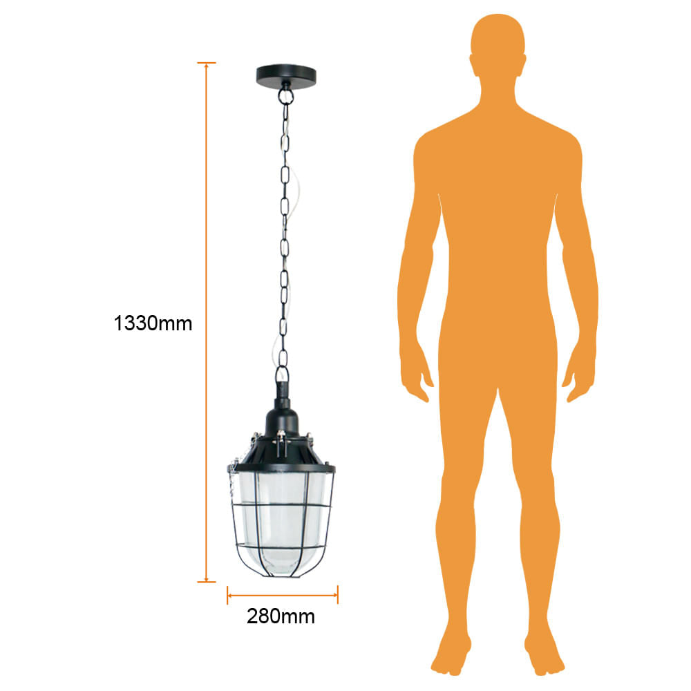 COLGANTE METÁLICO TECNOLITE POLARIS 1.33M DE ALTURA 60W BASE E27 NO INCLUYE FOCO ***TECNOLITE HAE***