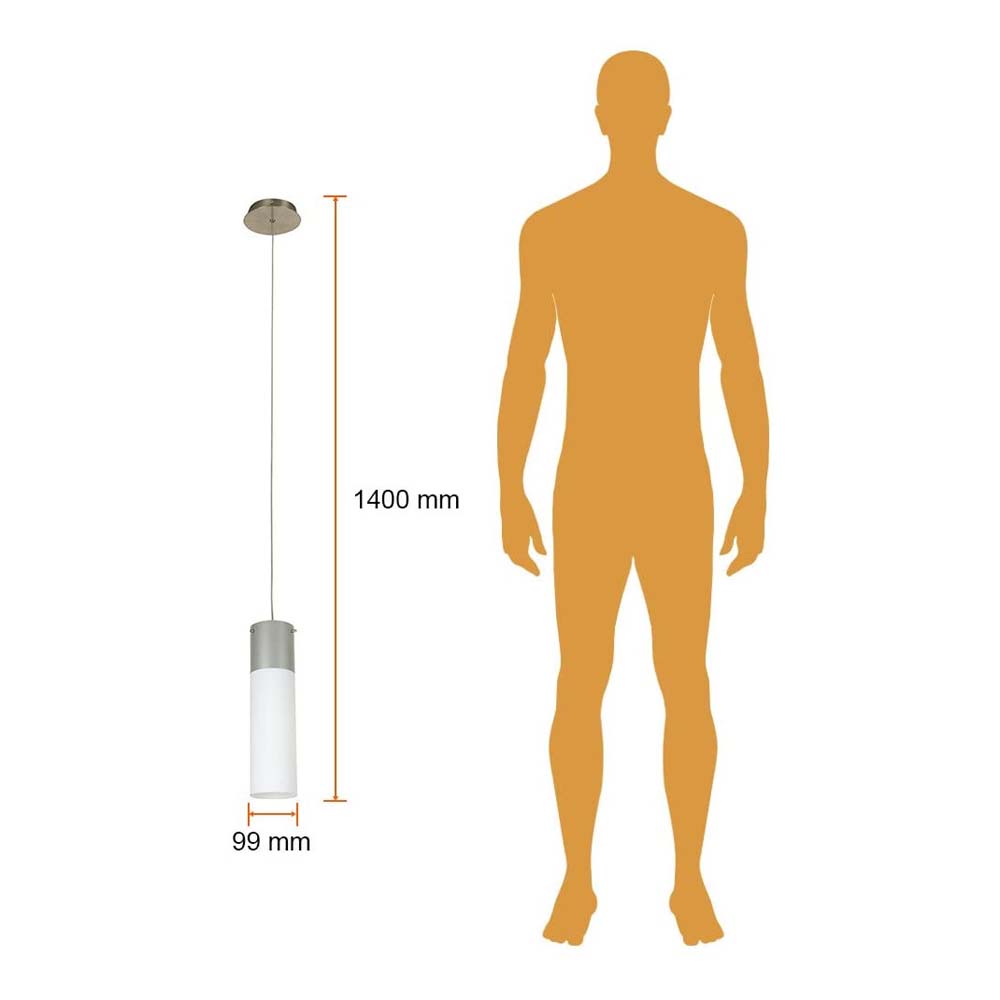 LUMINARIO INT. COLGANTE/SUSPENDIDO 8.5W/127V. PC SATINADO/OPALINO E27 SIN FOCO LIMENA  *** HAE ***