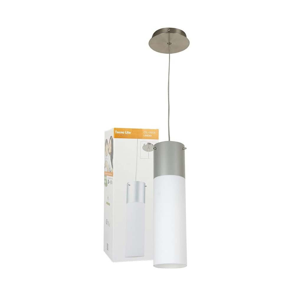 LUMINARIO INT. COLGANTE/SUSPENDIDO 8.5W/127V. PC SATINADO/OPALINO E27 SIN FOCO LIMENA  *** HAE ***