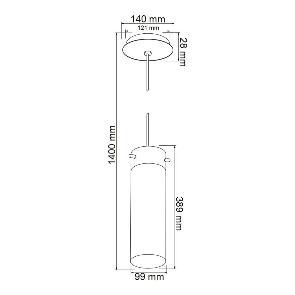 LUMINARIO INT. COLGANTE/SUSPENDIDO 8.5W/127V. PC SATINADO/OPALINO E27 SIN FOCO LIMENA  *** HAE ***