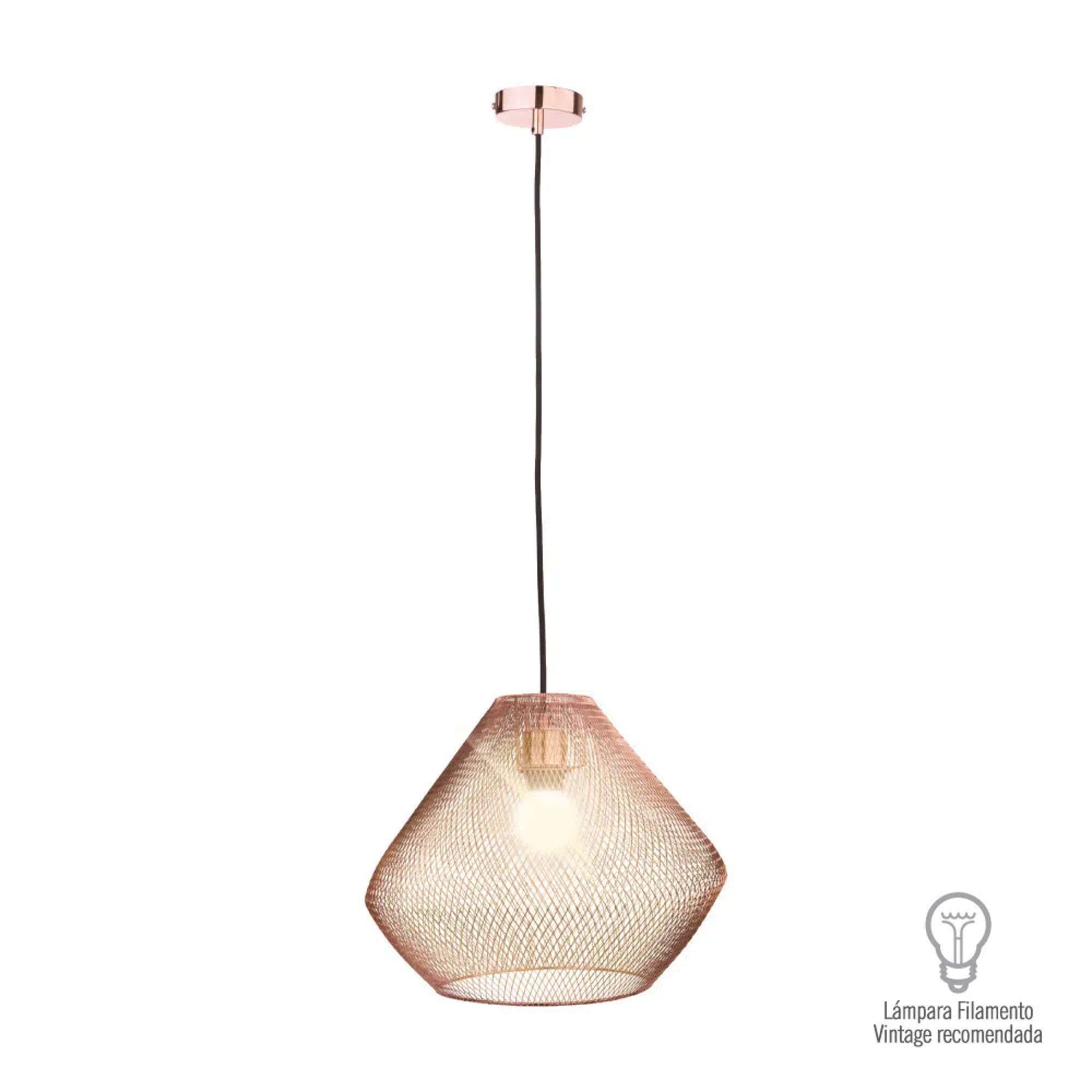 COLGANTE METÁLICO TECNOLITE AFRODITA 1.5M DE ALTURA 60W BASE E27 NO INCLUYE FOCO ***TECNOLITE HAE***