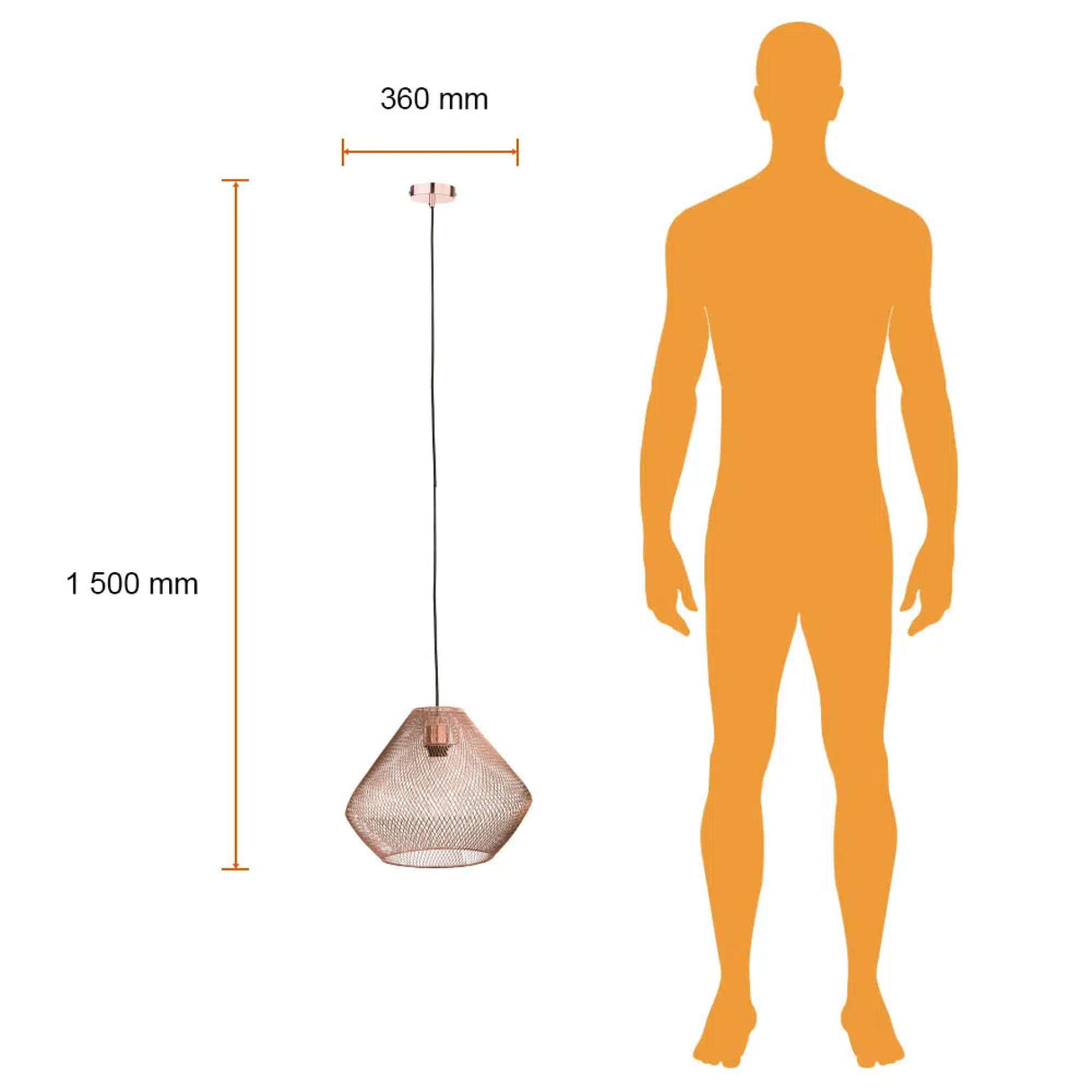 COLGANTE METÁLICO TECNOLITE AFRODITA 1.5M DE ALTURA 60W BASE E27 NO INCLUYE FOCO ***TECNOLITE HAE***