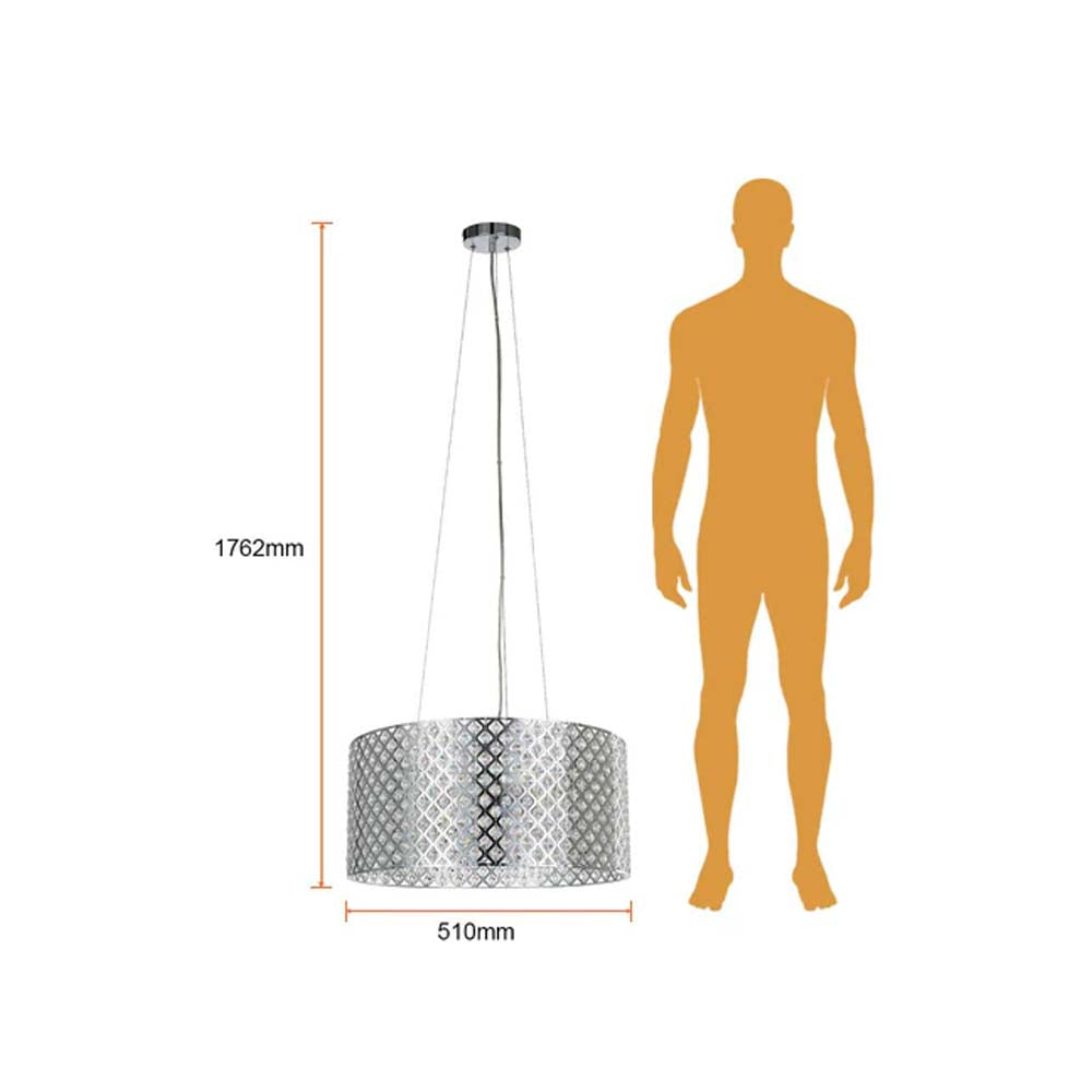 COLGANTE DE CRISTAL MINCHIR TECNOLITE 1.70 METROS DE ALTURA POTENCIA MÁXIMA 60W 3 BASES E27 NO INCLUYE FOCOS ***TECNOLITE HAE***