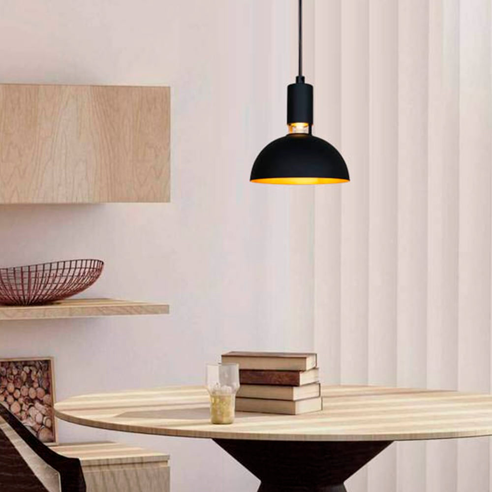 LUMINARIO INT SUSP S/L 100-240V E27 NEGRO