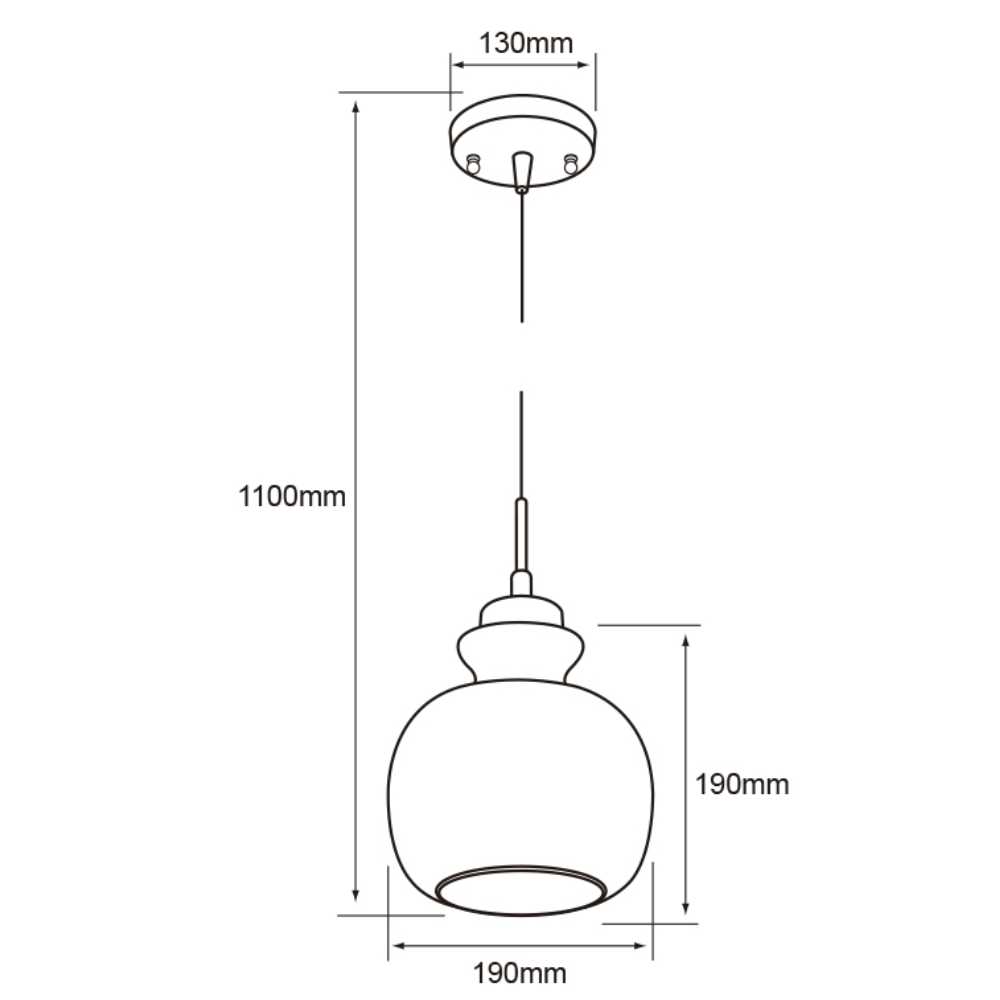 LUM SUSP INT 60W 100-240V CRISTAL AMBAR S/LAMP MINERVA MCA TECNO