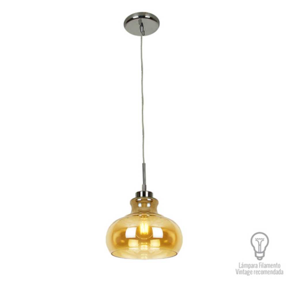 LUM. INT.  SUSP. 60W/100-240V. CRISTAL AMBAR PERSEUS ***TECNOLITE HAE***