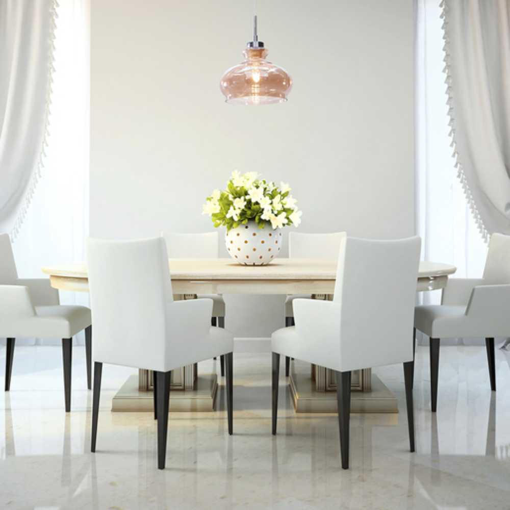 LUM. INT.  SUSP. 60W/100-240V. CRISTAL AMBAR PERSEUS ***TECNOLITE HAE***