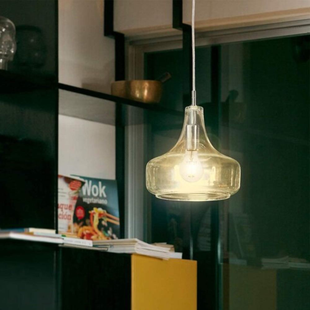 INTERIOR T/ CAMPANA SUSPENDIDOS 100-240V E27 CRISTAL  *** HAE ***