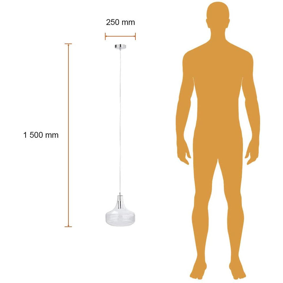 COLGANTE METÁLICO TECNOLITE LA CANEE 1.5M DE ALTURA 60W BASE E27 NO INCLUYE FOCO ***TECNOLITE HAE***