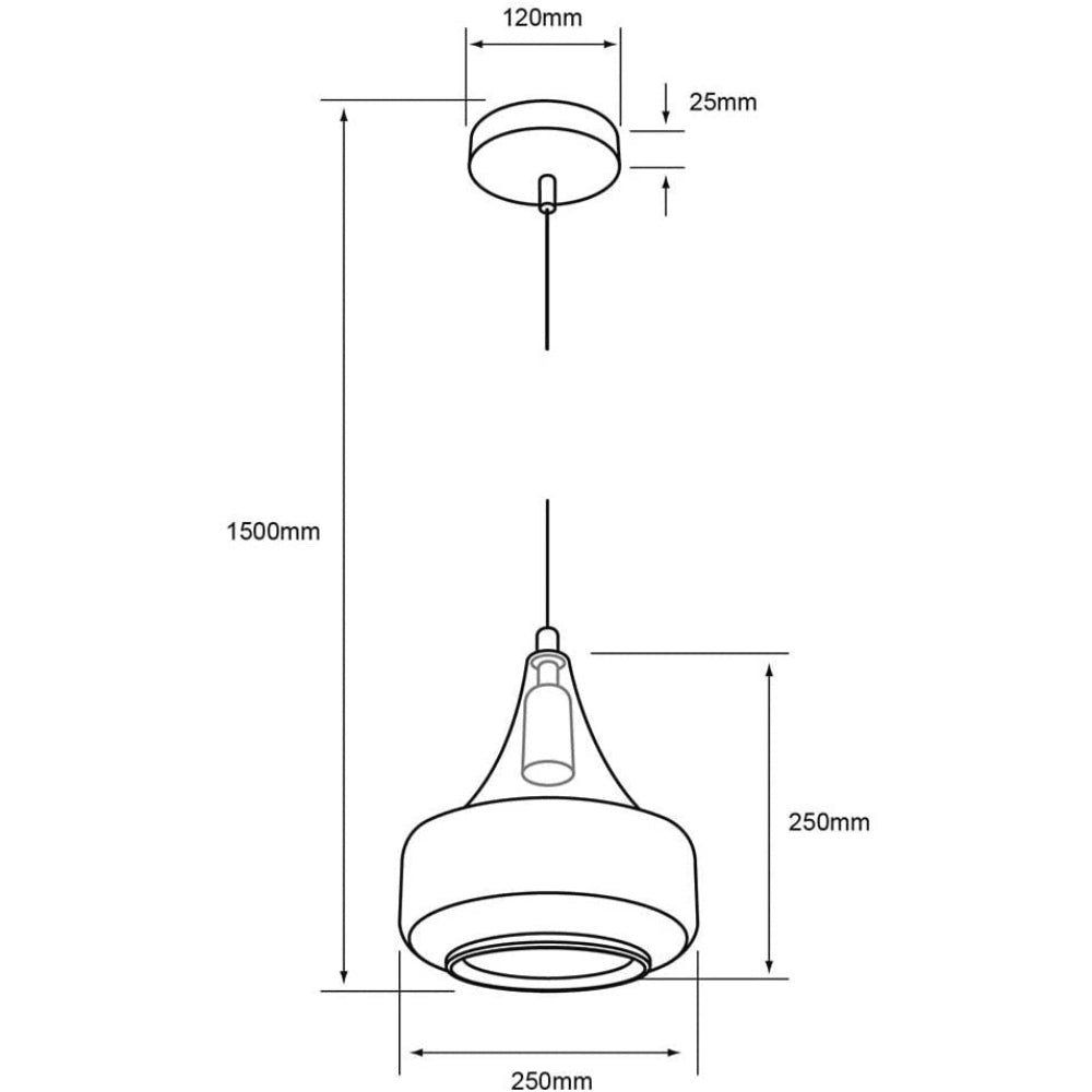 INTERIOR T/ CAMPANA SUSPENDIDOS 100-240V E27 CRISTAL  *** HAE ***
