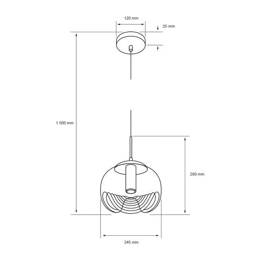 LUMINARIO INT SUSP S/L HOGA 100-240V E27 CRISTAL DORADO AMBAR
