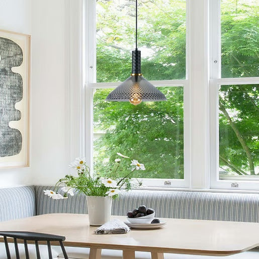 LUMINARIO INT SUSP S/L HOMAM 100-240V E27 NEGRO HUMO