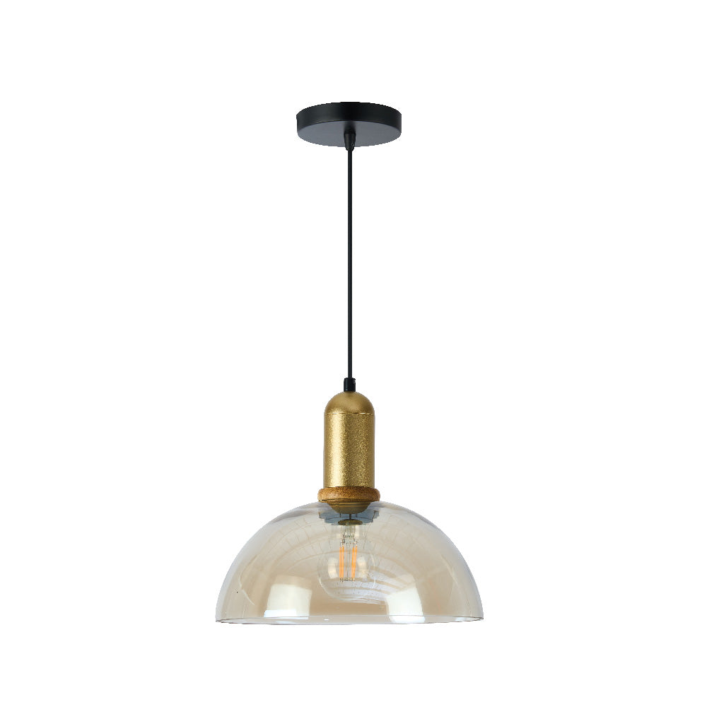 LUMINARIO INT SUSP S/L IRENA I 100-240V E27 DORADO AMBAR