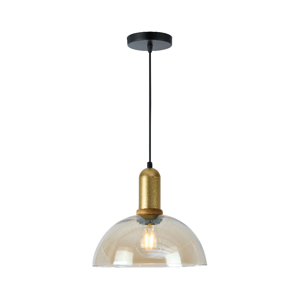 LUMINARIO INT SUSP S/L IRENA I 100-240V E27 DORADO AMBAR