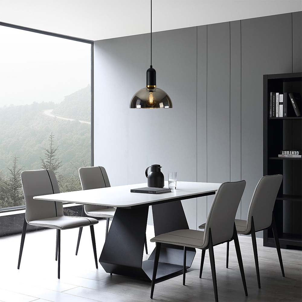 LAMPARA COLGANTE DE 60 W DE CRISTAL COLOR NEGRO Y HUMO IRENA I 60CTL8323MVNCH TECNOLITE