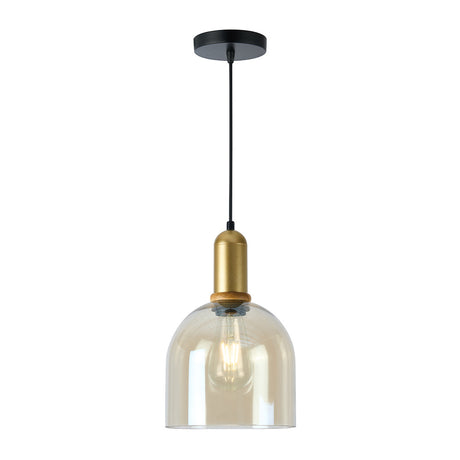 LUMINARIO INT SUSP S/L IRENA II 100-240V E27 DORADO AMBAR