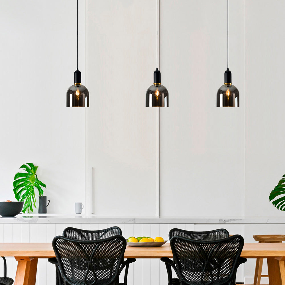 LUMINARIO INT SUSP S/L IRENA II 100-240V E27 NEGRO HUMO