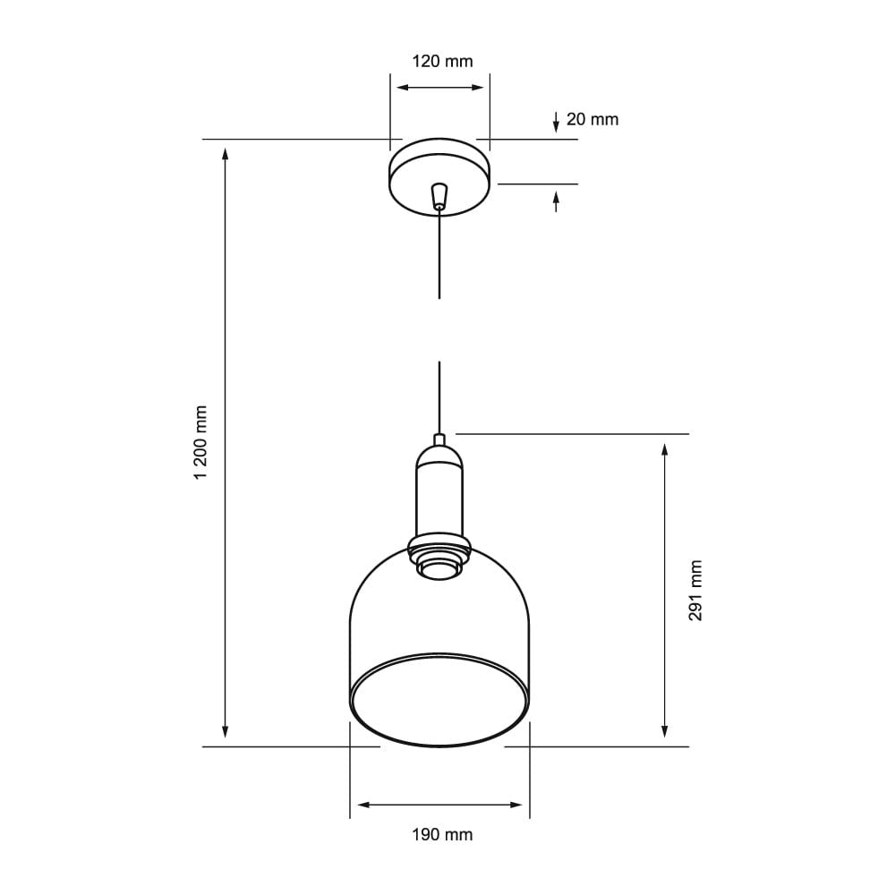 LUMINARIO INT SUSP S/L IRENA II 100-240V E27 NEGRO HUMO