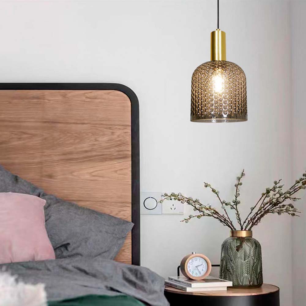 LAMPARA COLGANTE DE 60 W DE CRISTAL CON ACABADO HUMO ITOA 60CTL8326MVDCR TECNOLITE