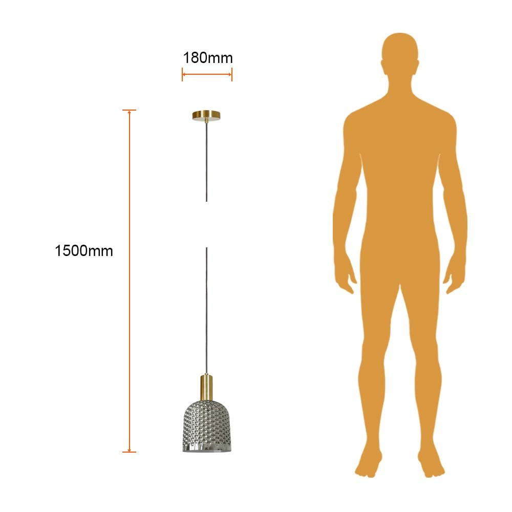 LAMPARA COLGANTE DE 60 W DE CRISTAL CON ACABADO HUMO ITOA 60CTL8326MVDCR TECNOLITE