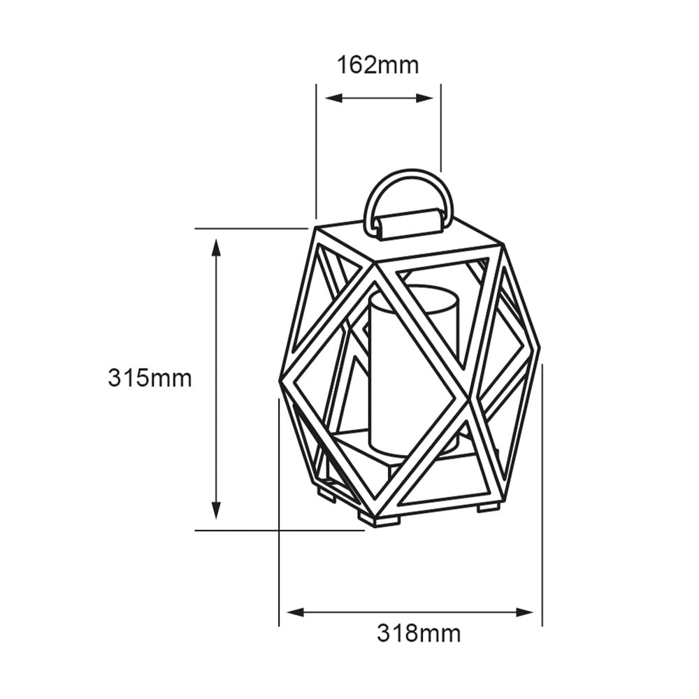 LUMINARIO PISO/PILAR EXT CRISTAL S/LAMPARA NEGRO/AMBAR