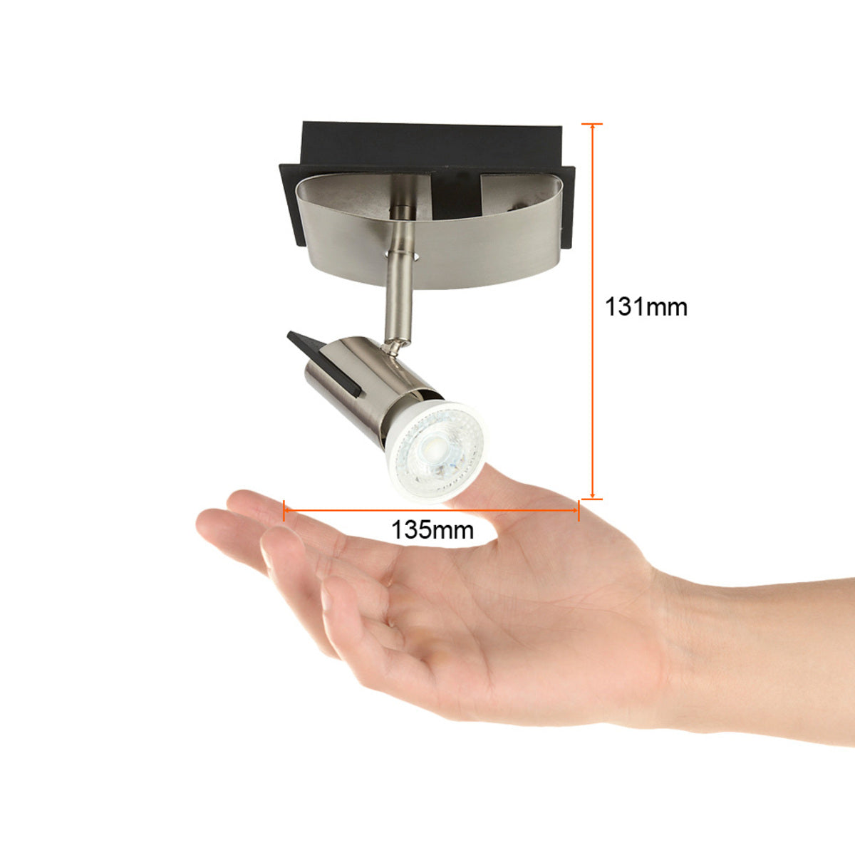 LUM. SOBREP. INT. TECHO/PARED 3X50W/100-127V. GU10 SATIN/NEGRO S/LAMPARAS CAMENARO ***TECNOLITE HAE***