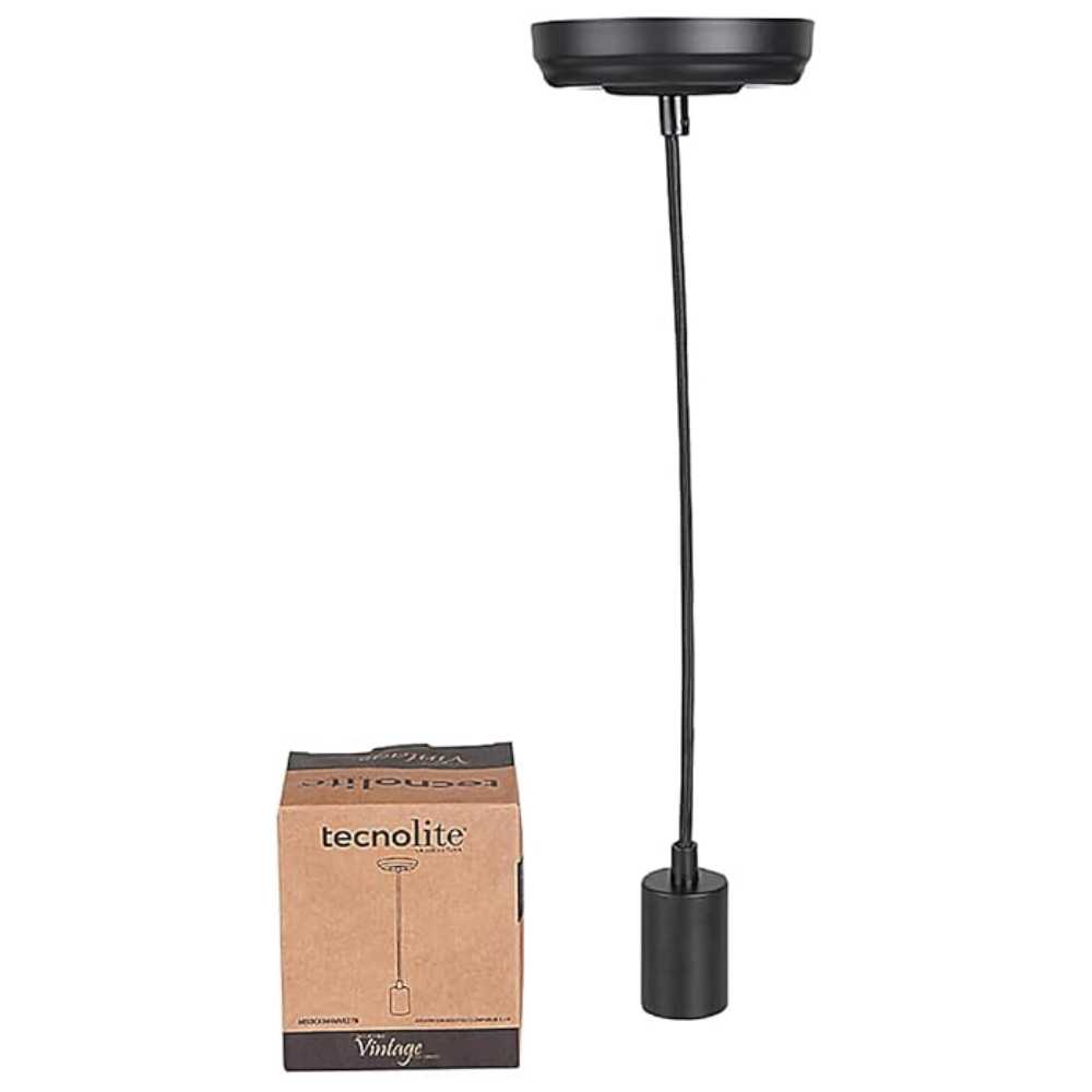SOCKET COLGANTE VINTAGE DE ALUMINIO COLOR NEGRO DE 8.5 W E27 60SOCK044MVE27N TECNOLITE