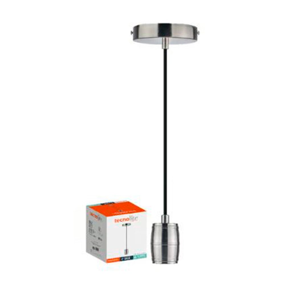SOCKET COLGANTE METALICO SATINADO 1.50 M DE ALTURA POTENCIA MAX. 60 W BASE E27 NO INCLUYE FOCO 60SOCK113MVE27S