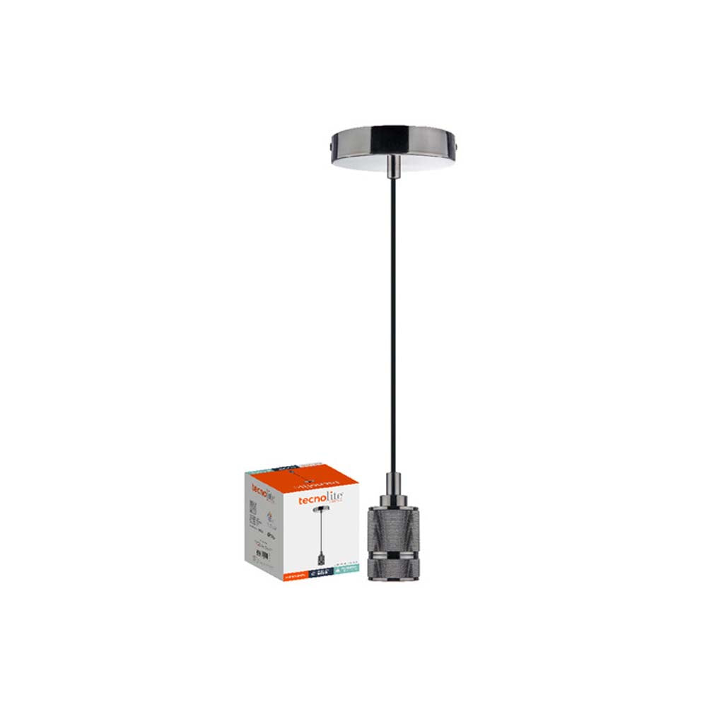 SOCKET COLGANTE METALICO SATINADO 1.50 M DE ALTURA POTENCIA MAX. 60 W BASE E27 NO INCLUYE FOCO 60SOCK115MVE27S